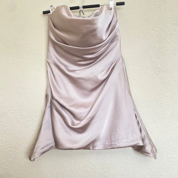 HOUSE OF CB 'Jasmine' Oyster cream Draped Strapless Corset‎ Dress NWOT size L - Picture 2 of 11